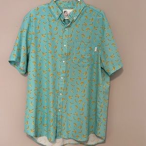 Chubbies - Teal Banana Print Button Down - XL - Like New